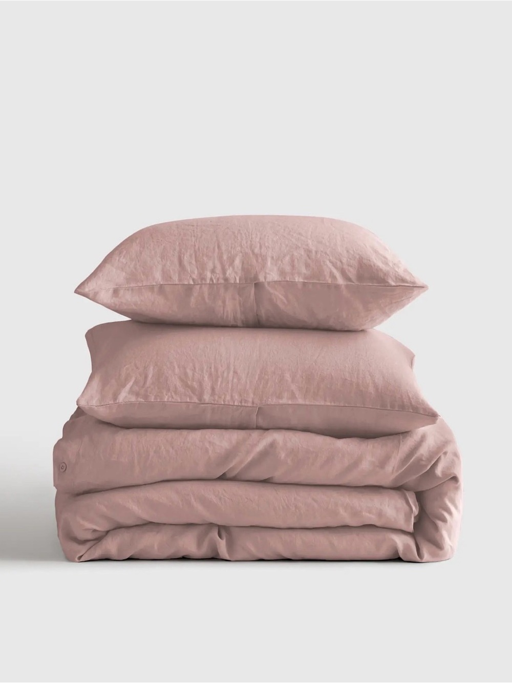 NWOT QUINCE European Linen Duvet Cover Set King/Cal King Dusty Mauve